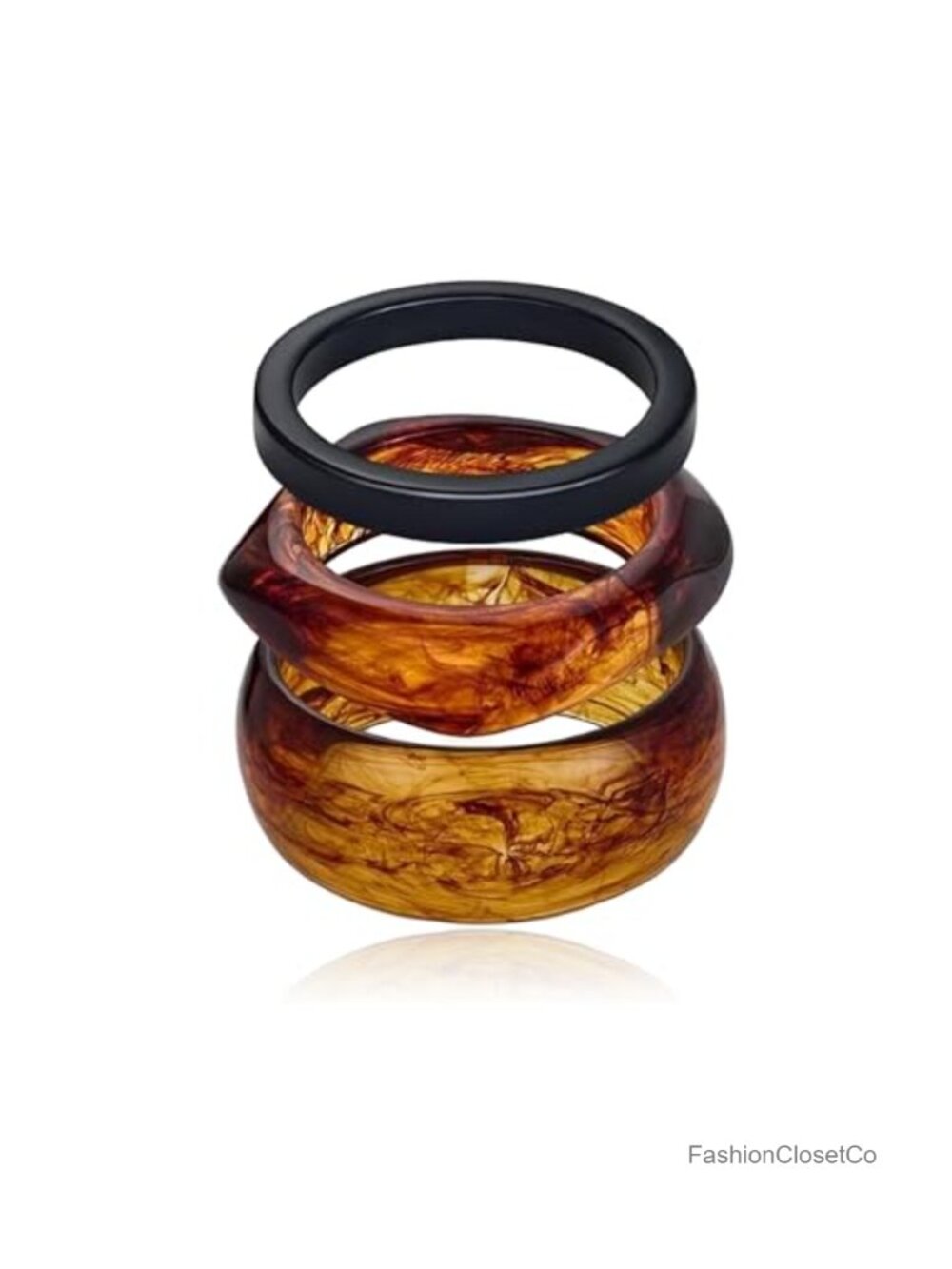 Chunky Acrylic Bangle Bracelets for Women Tortoise Resin Cuff
